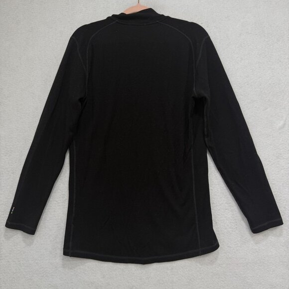 Smartwool Shirt Mens Large Black Merino 150 Base Layer Quarter Zip Thermal - Picture 9 of 10